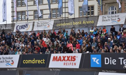 Die besten Beach-Volleyballer sind zum zweiten Mal auf dem Düsseldorfer Burgplatz zu Gast