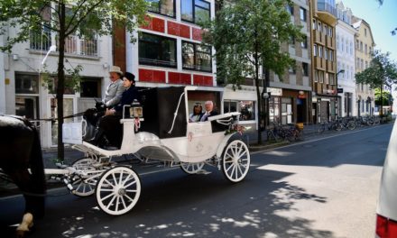 Statt Hochzeitsfeier — Kutschfahrt durch Düsseldorf