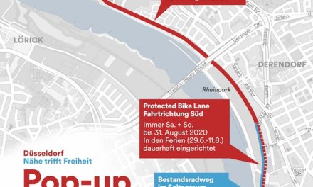 Erster Pop-up-Radweg in Düsseldorf eröffnet