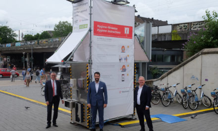 Düsseldorf Arcaden, Stadtwerke und Rheinbahn stellen dritten Hygienetower an den Arcarden auf