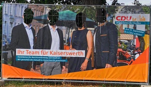 Wahlplakat zerstört