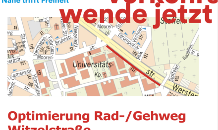 Optimierung des Rad- und Gehwegs entlang der Witzelstraße