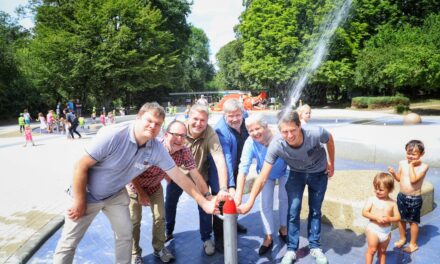 Wasser marsch auf den Düsseldorfer Wasserspielplätzen