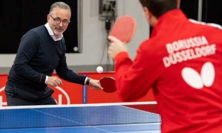 Düsseldorf spielt Tischtennis. Für Düsseldorf.´ Henkel-Chef Knobel forderte Boll heraus