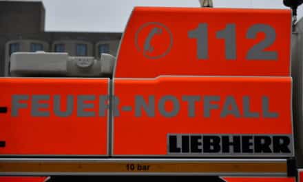 Kamin droht einzustürzen, Feuerwehr bereitet das Abtragen des Kamins vor