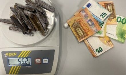 Bundespolizei beschlagnahmt 55 Gramm Haschisch