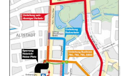 Baubeginn und neue Verkehrsführung am Heinrich-Heine-Platz