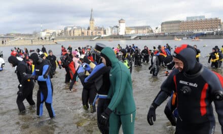 DLRG Neujahrsschwimmen im Rhein