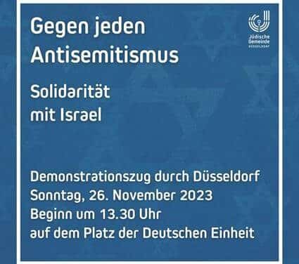 Friedensmarsch gegen Antisemitismus in Düsseldorf