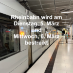 Rheinbahn erneut von Streiks betroffen: ver.di ruft zu zweitägigen Warnstreiks im ÖPNV in NRW auf