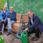 Düsseldorfs erste Regenwasserbank steht auf dem Hermannplatz in Flingern