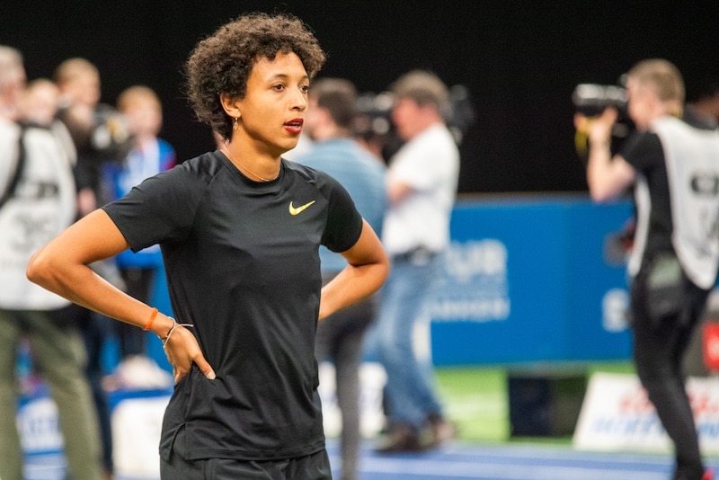 Malaika Mihambo zu den Stammgästen – undSeriensiegerinnen – beim ISTAF INDOOR Düsseldorf © LB/ Olaf Oidtmann