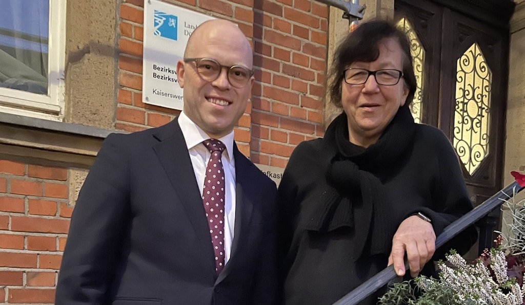 Für den Düsseldorfer Norden im Einsatz - Bezirksbürgermeister Benedict Stieber und die stellvertretende Bezirksbürgermeisterin Nicola Irmer © Christof Roche