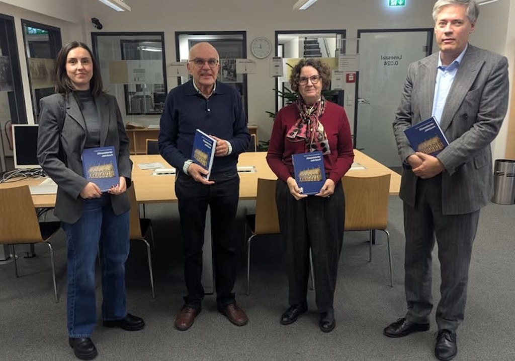 .l.n.r. : Lilly Oswald, Michael Brockerhoff, Sigrid Kleinbongartz, Dr. Bastian Fleermann © Geschichtsverein e.V.