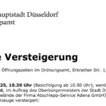 Ordnungsamt versteigert neun Fahrzeuge