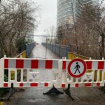 Fußgängerbehelfsbrücke Kennedydamm vorübergehend gesperrt